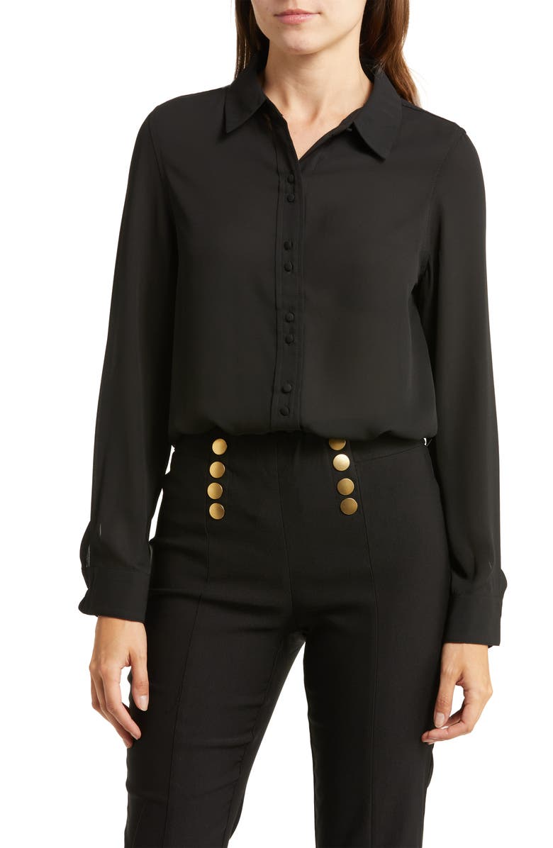 Nanette Lepore Long Sleeve Button-Up Shirt, Main, color, 
