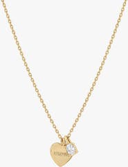 Bearfruit Jewelry 14k Gold Plated Mom Heart Necklace with Charm Gift Idea