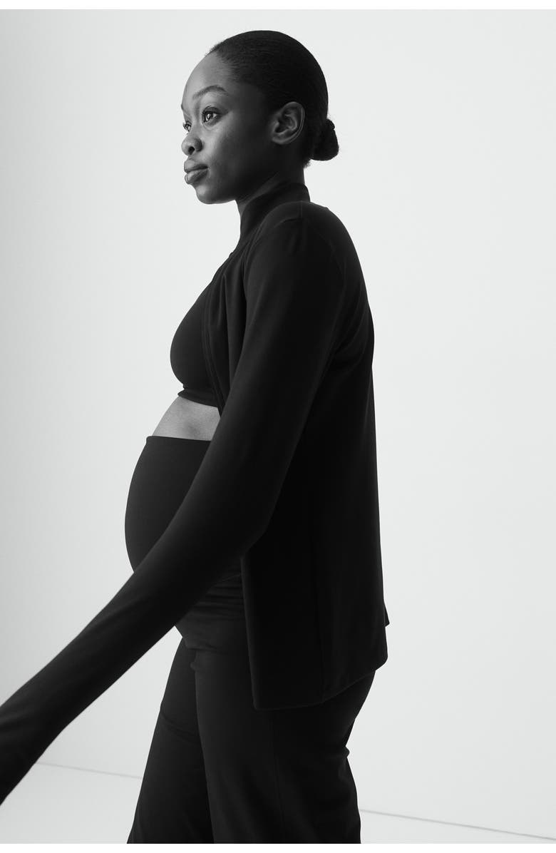 H&M Mama Zip-through Sports Jacket, Alternate, color, Black