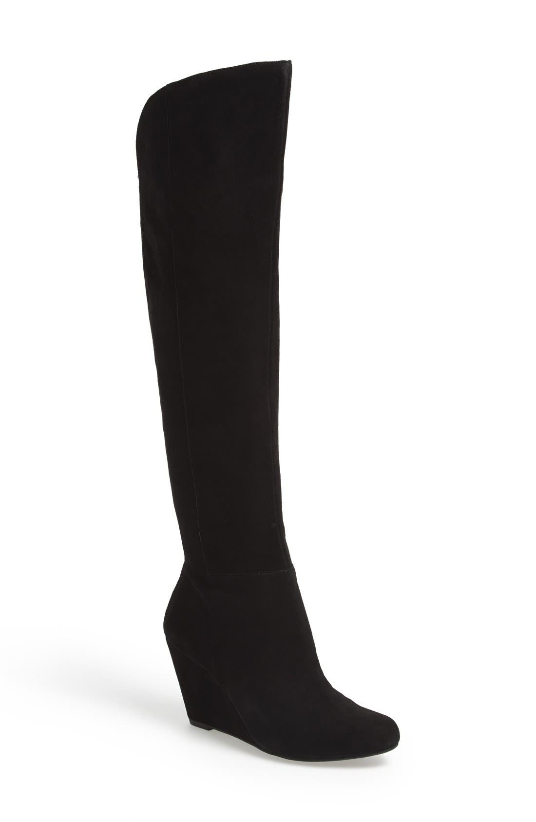 'Royle' Wedge Boot, Main, color, BLACK