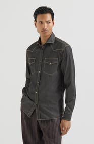 Brunello Cucinelli Lightweight denim western shirt