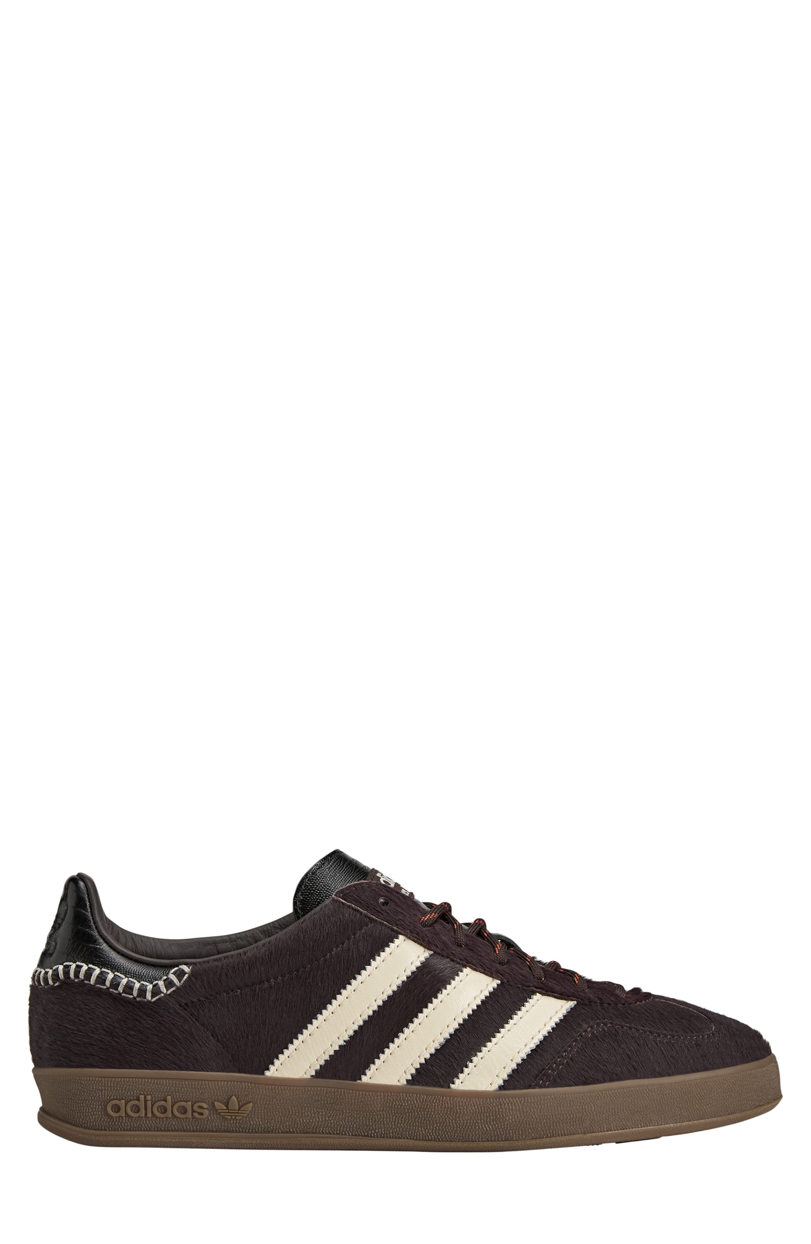 adidas x Wales Bonner Gazelle Genuine Calf Hair Sneaker, Alternate, color, Coffee/ White/ Black Calf Hair