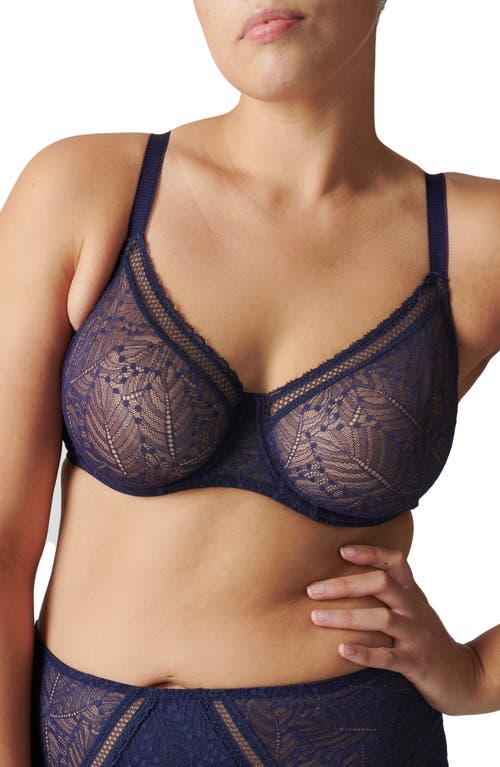 Simone Perele Comete Molded Full Cup Convertible Lace Bra In Blue