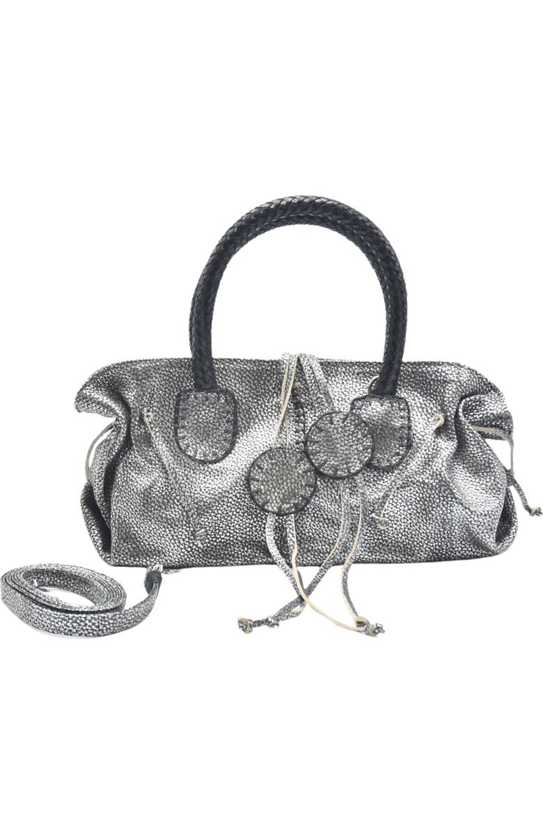 Carlos Falchi Mini Satchel Leather Bag, Main, color, Roman Chrome