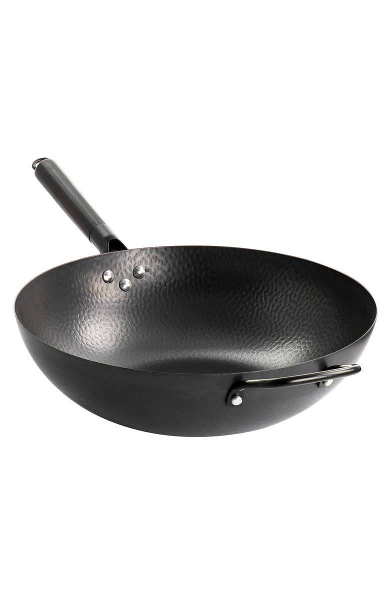 Gibson Home Hamme 13 Inch Heavy Gauge Carbon Steel Wok, Main, color, Black