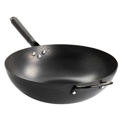 Hamme 13 Inch Heavy Gauge Carbon Steel Wok