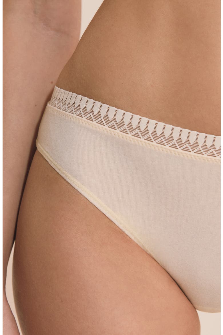 Happily Stretch Cotton High Cut Briefs, Alternate, color, VANILLA