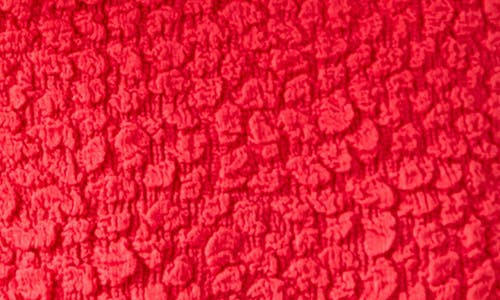 English Factory Textured Puff Sleeve Midi Dress In Red