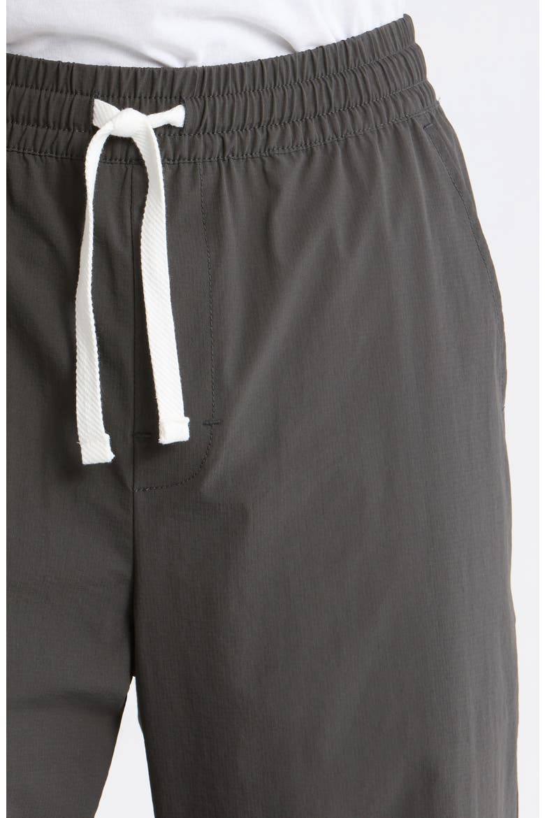 Tim Stretch Nylon Drawstring Pants, Alternate, color, BLACK