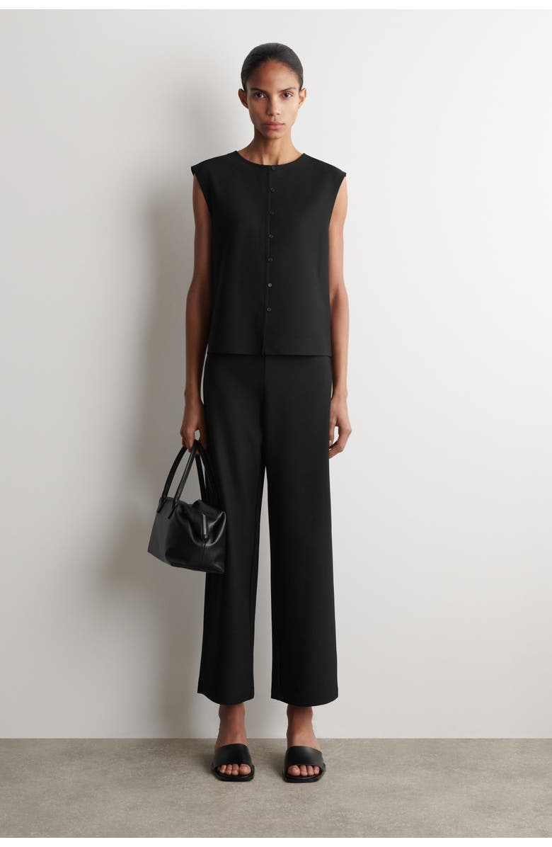 COS High-waisted Trousers, Main, color, Black