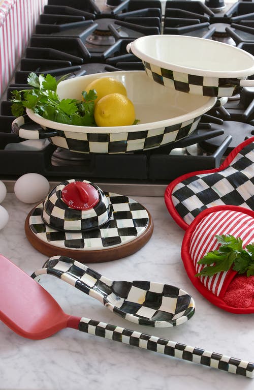 Mackenzie-childs Mackenzie Childs Sterling Check Enameled Steel Gratin Pan