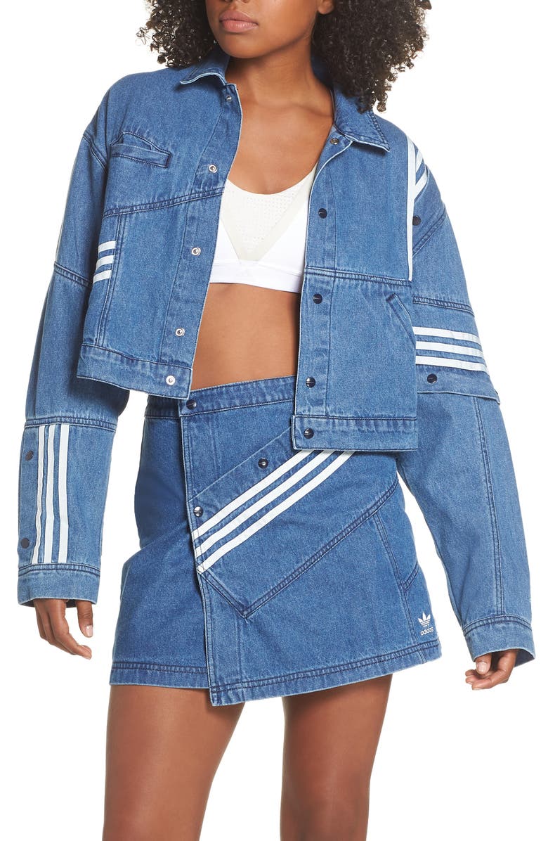 adidas Originals x Daniëlle Cathari Cropped Denim Jacket, Main, color,
