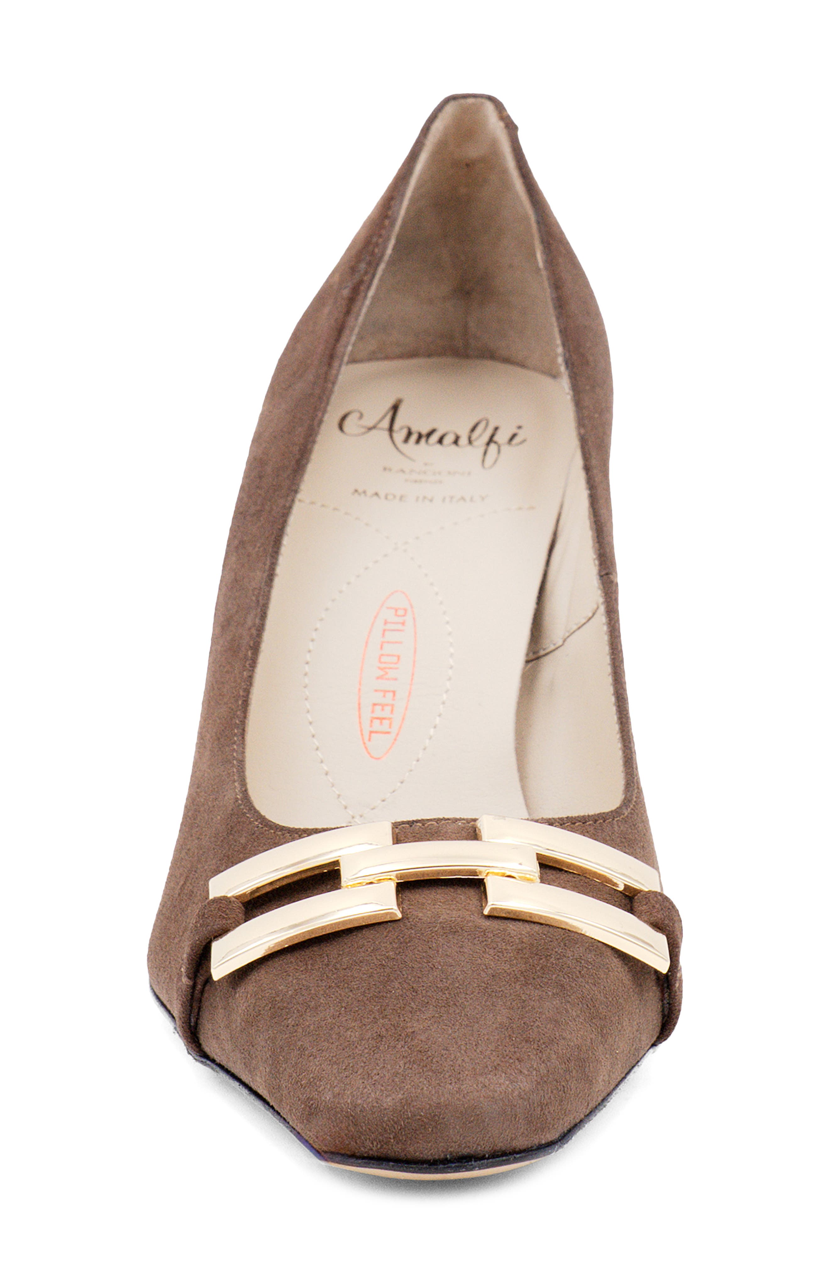 Fante Chain Detail Pump, Alternate, color, DARK BROWN CASHMERE GOLD