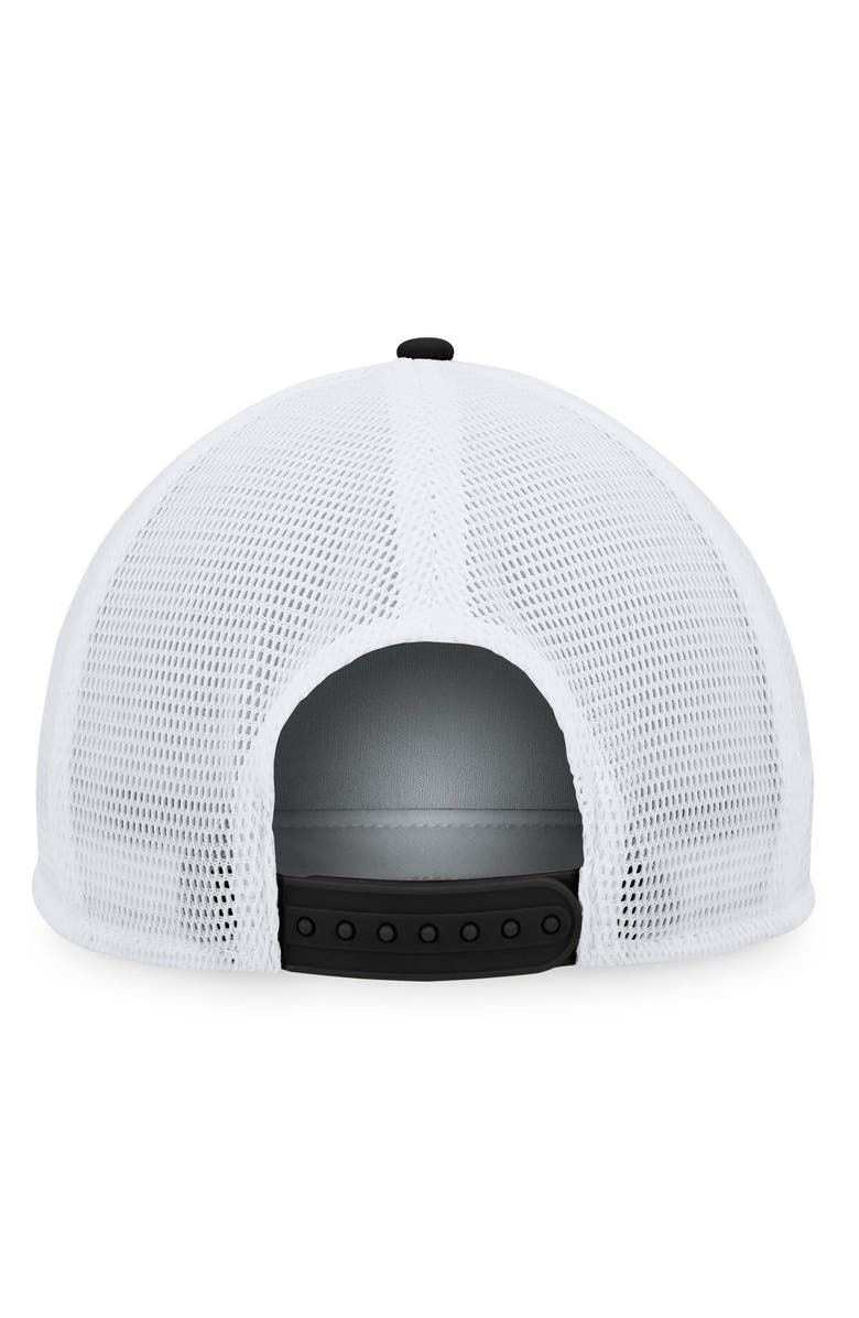 FANATICS Men's Fanatics Branded Black/White Los Angeles Kings Foam Front Patch Trucker Snapback Hat, Alternate, color,