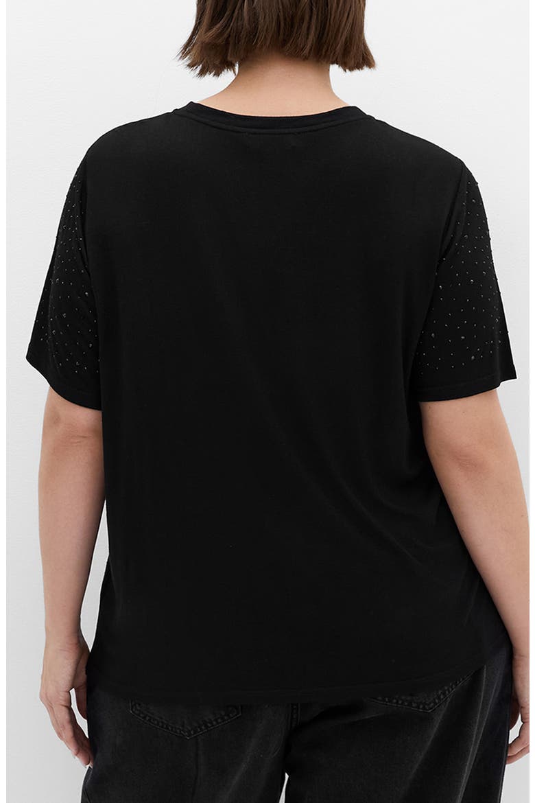 Blinged Up Embellished T-Shirt, Alternate, color, BLACK