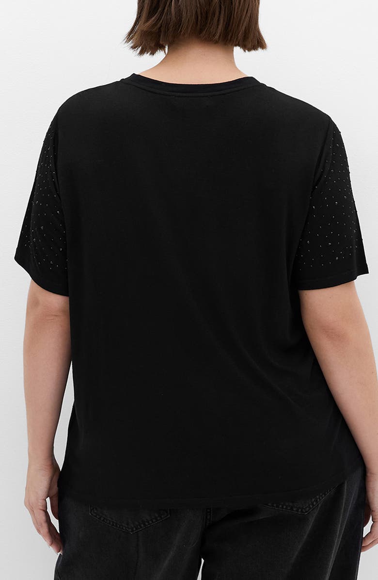 City Chic Blinged Up Embellished T-Shirt, Alternate, color, Black