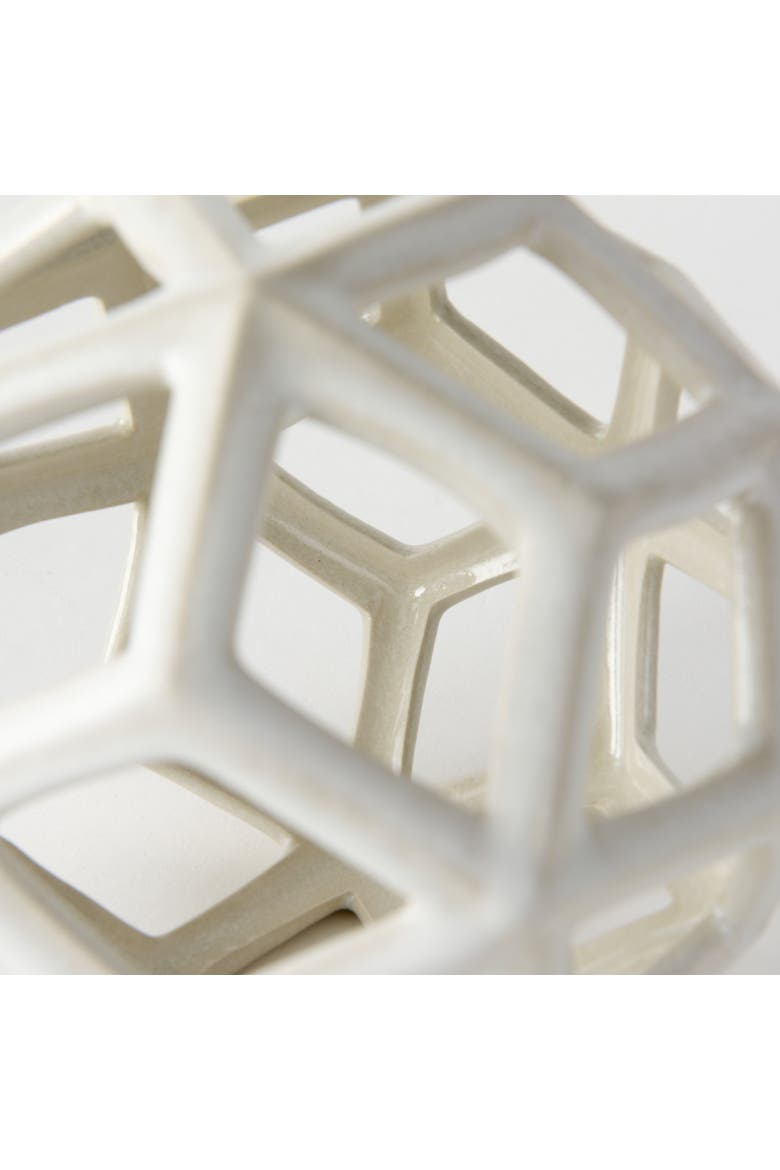 Geom Ceramic Geometric  Object, Alternate, color, White