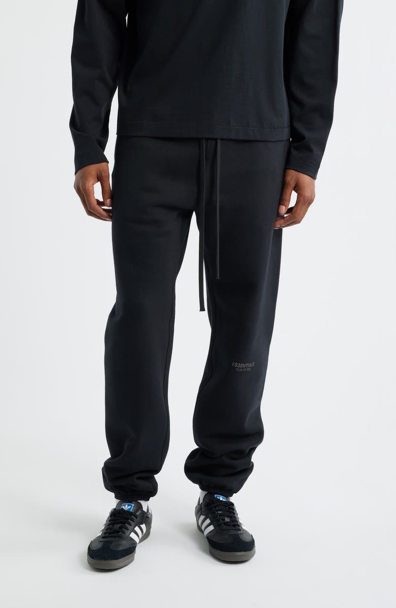 Fear of God Essentials Vintage Fleece Sweatpants, Main, color, Jet Black