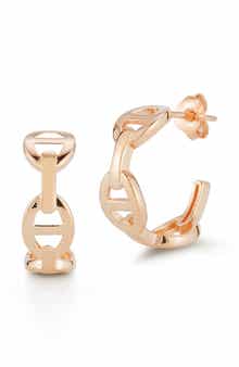 Mariner Chain Hoop Earrings