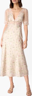 CAMI NYC Dinah Floral Lace Silk Midi Dress