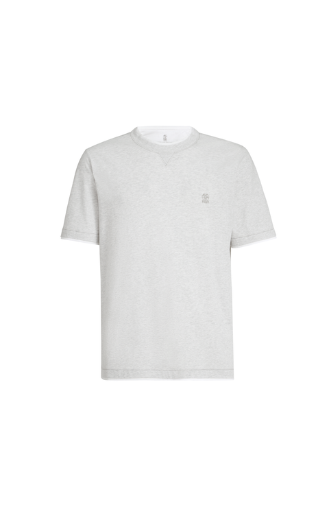 T-shirt with faux-layering