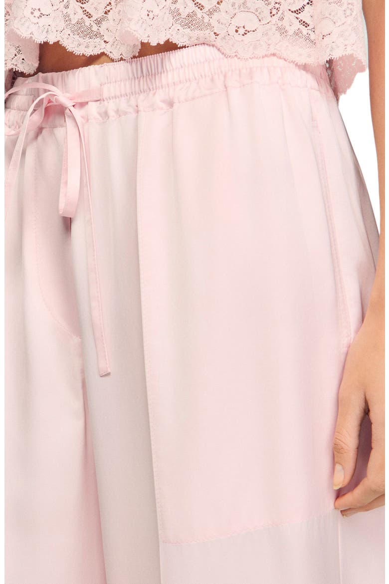 Satin-effect wide-leg trousers, Alternate, color, Light pink