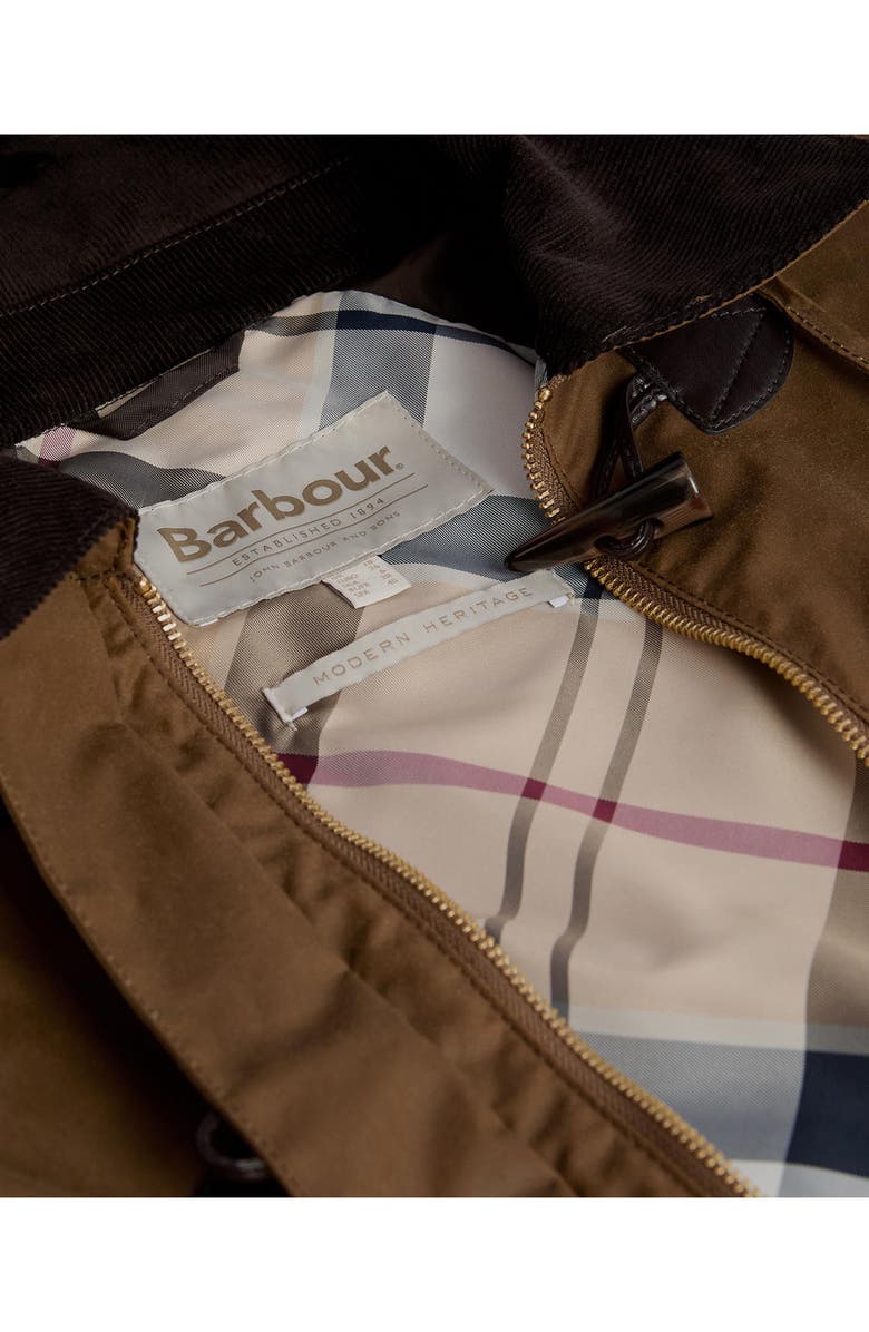 Barbour Myra Water Repellent Waxed Cotton Jacket, Alternate, color, Bark/ Hessian Tartan