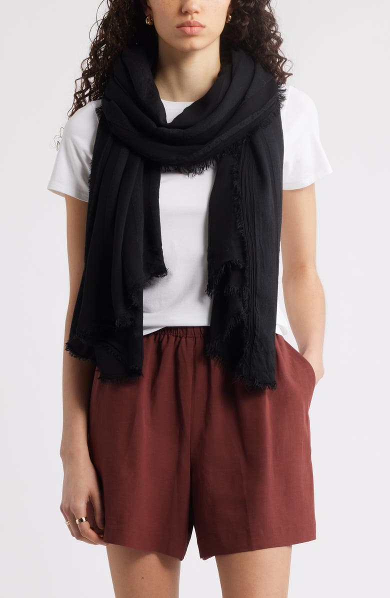 Nordstrom Sheer Stripe Pareo Wrap, Alternate, color, Black