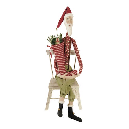 Gallerie Ii Sleepy Time Santa Joe Spencer Gathered Traditions Christmas Art Doll Figurine In Red