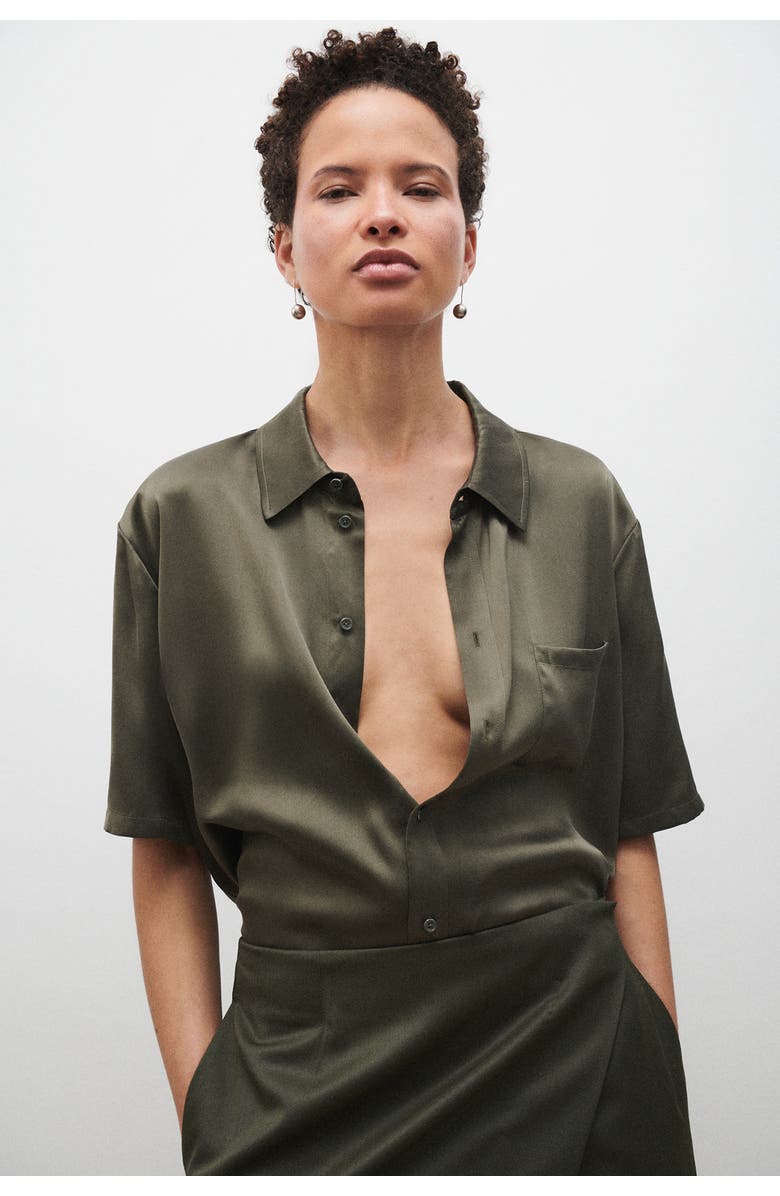 SILK LAUNDRY Short Sleeve Boyfriend Shirt, Alternate, color, 