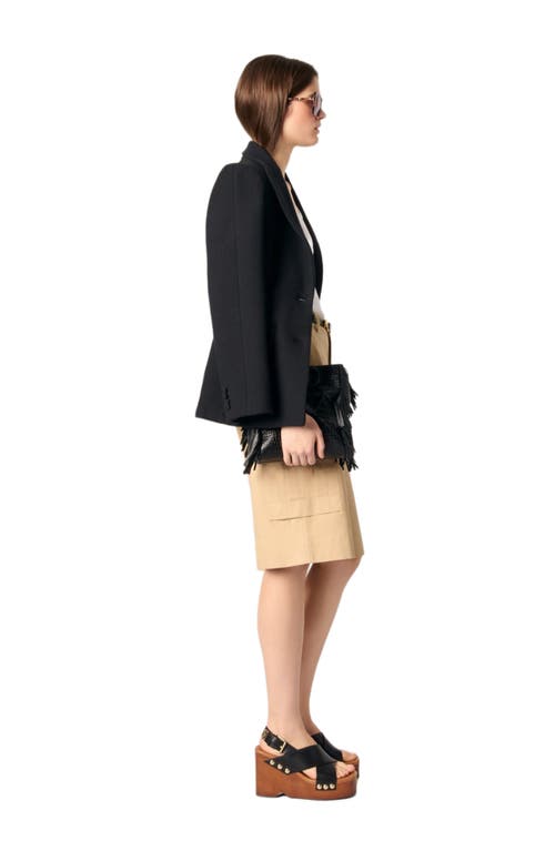 Maje Cotton Bermuda Shorts In Beige