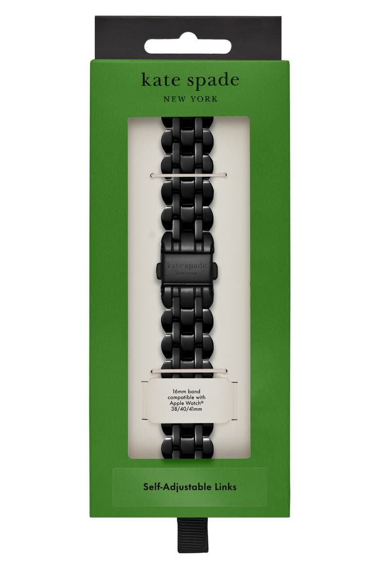 scallop 16mm Apple Watch® bracelet watchband, Alternate, color, BLACK