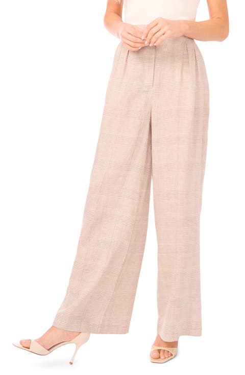 Beatrice Pleated Wide Leg Linen Trousers