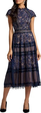 Tadashi Shoji Lace Fit & Flare Cocktail Midi Dress