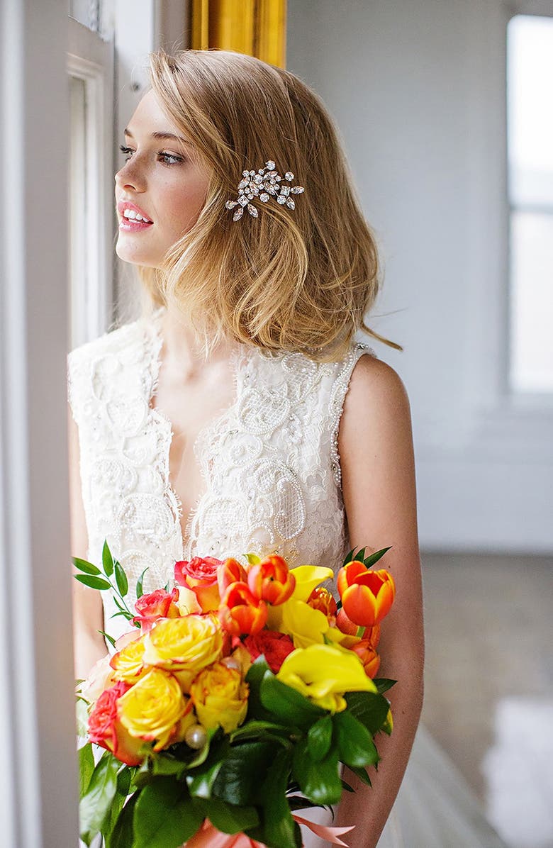 Brides & Hairpins 'Caprice' Jeweled Hair Comb, Alternate, color, Gold