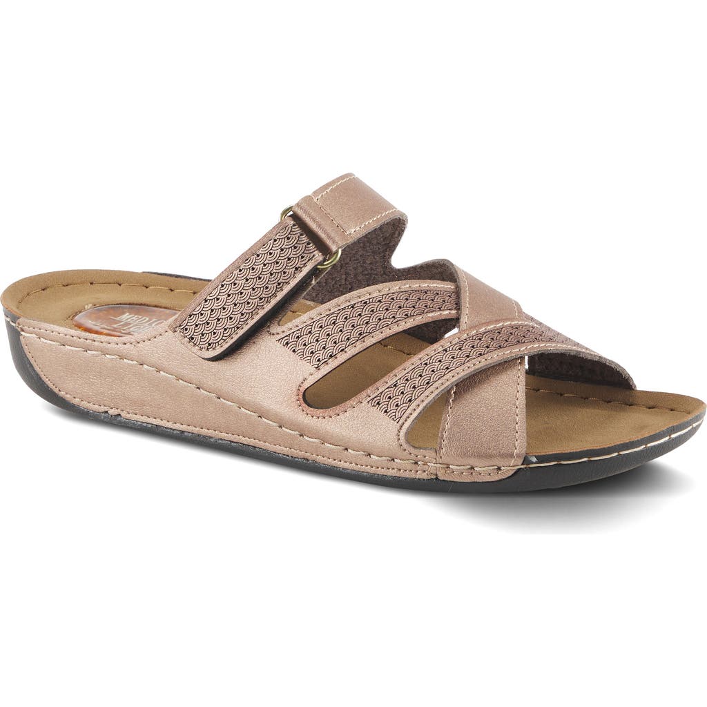 Flexus By Spring Step Karl Slide Sandal In Bronze