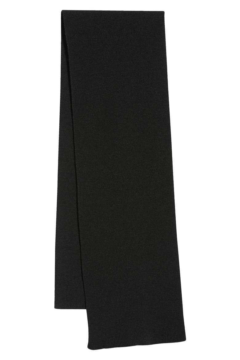 Core Wide Knit Scarf, Alternate, color, BLACK