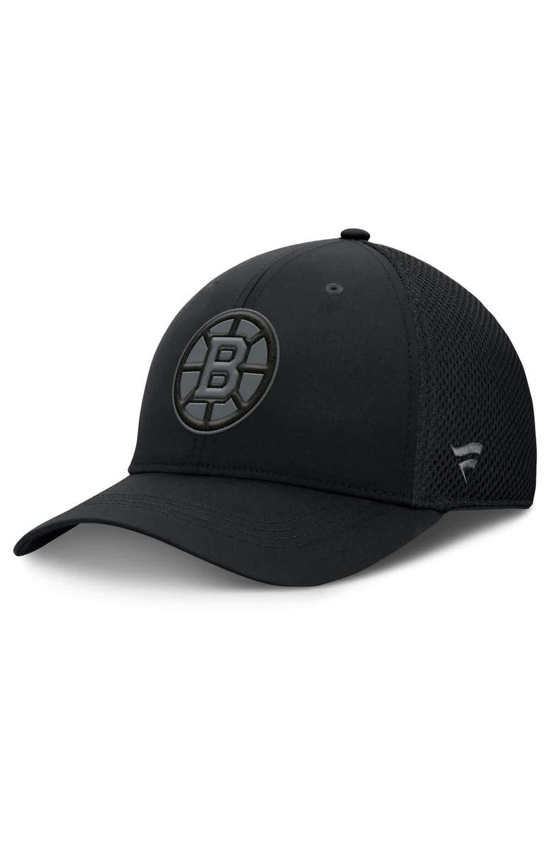 FANATICS Men's Fanatics Black Boston Bruins Authentic Pro Road Flex Hat, Main, color,