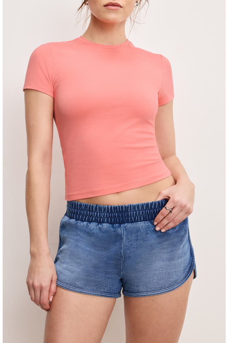 Super Stretch Baby Tee, Main, color, LIGHT CORAL001