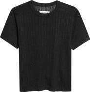 Maison Margiela Short Sleeve Open Stitch Rib Sweater