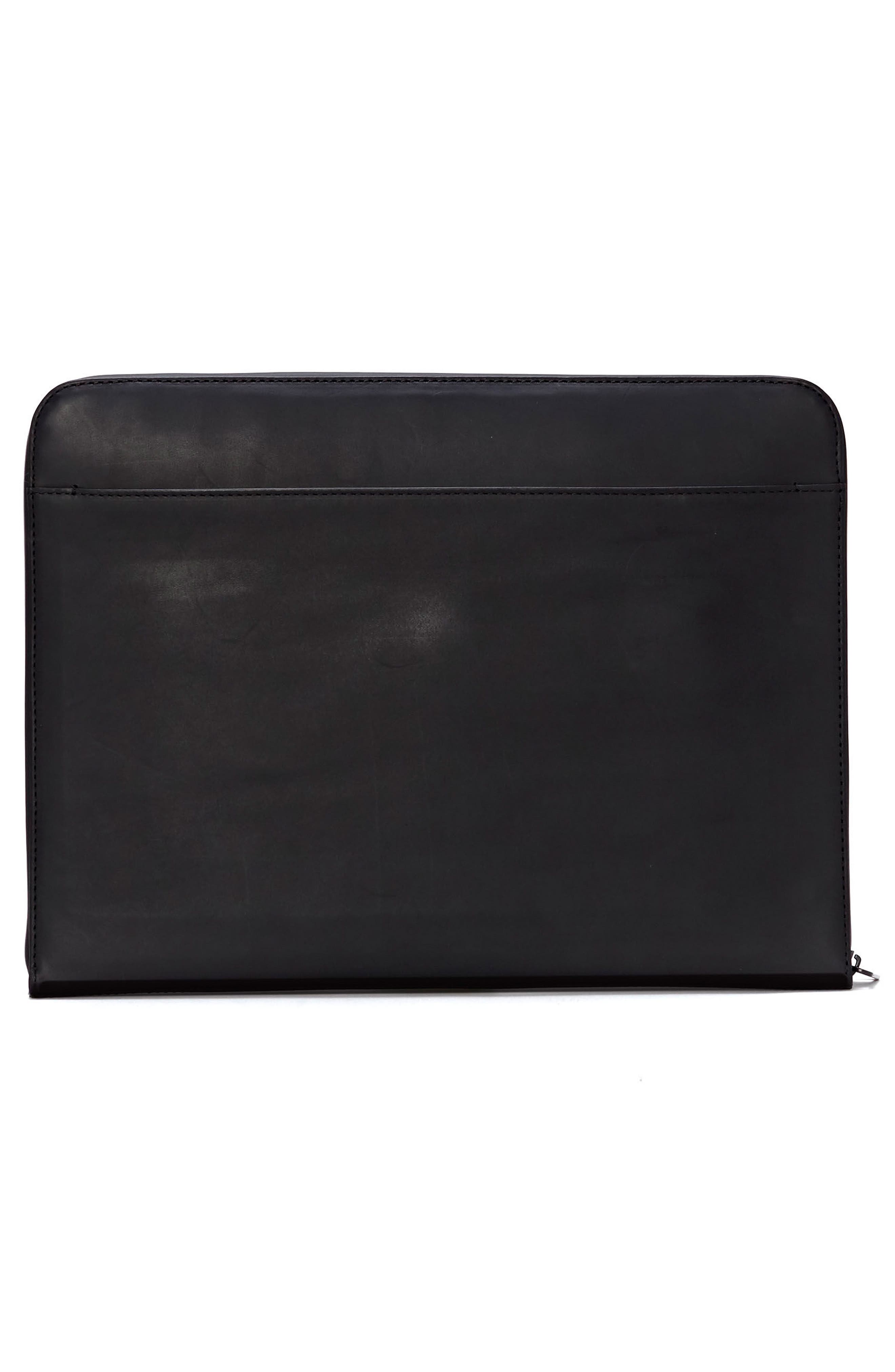 Purio Leather Portfolio, Alternate, color, BLACK