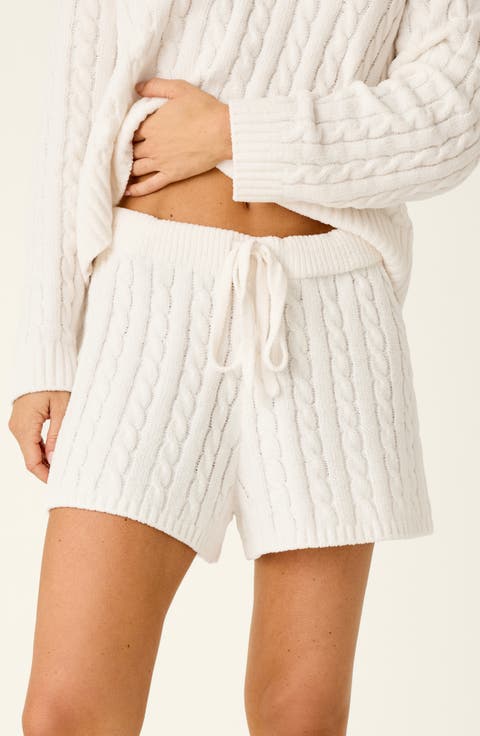 Cozy Chenille Cable Knit Sleep Shorts