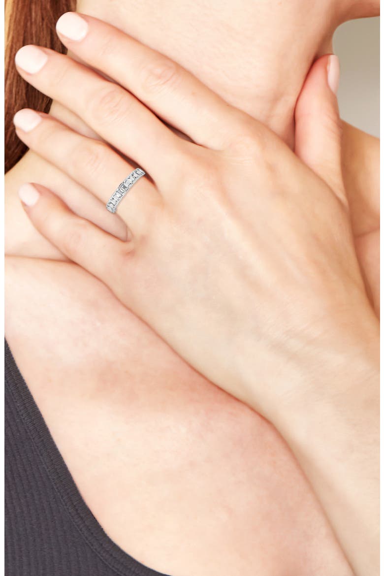Emerald Cut Lab Created Diamond Infinity Ring - 2.0ctw, Alternate, color, PLATINUM