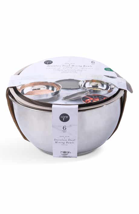 Core Home 6-Piece Non-Slip Stainless Steel Mixing Bowl Set