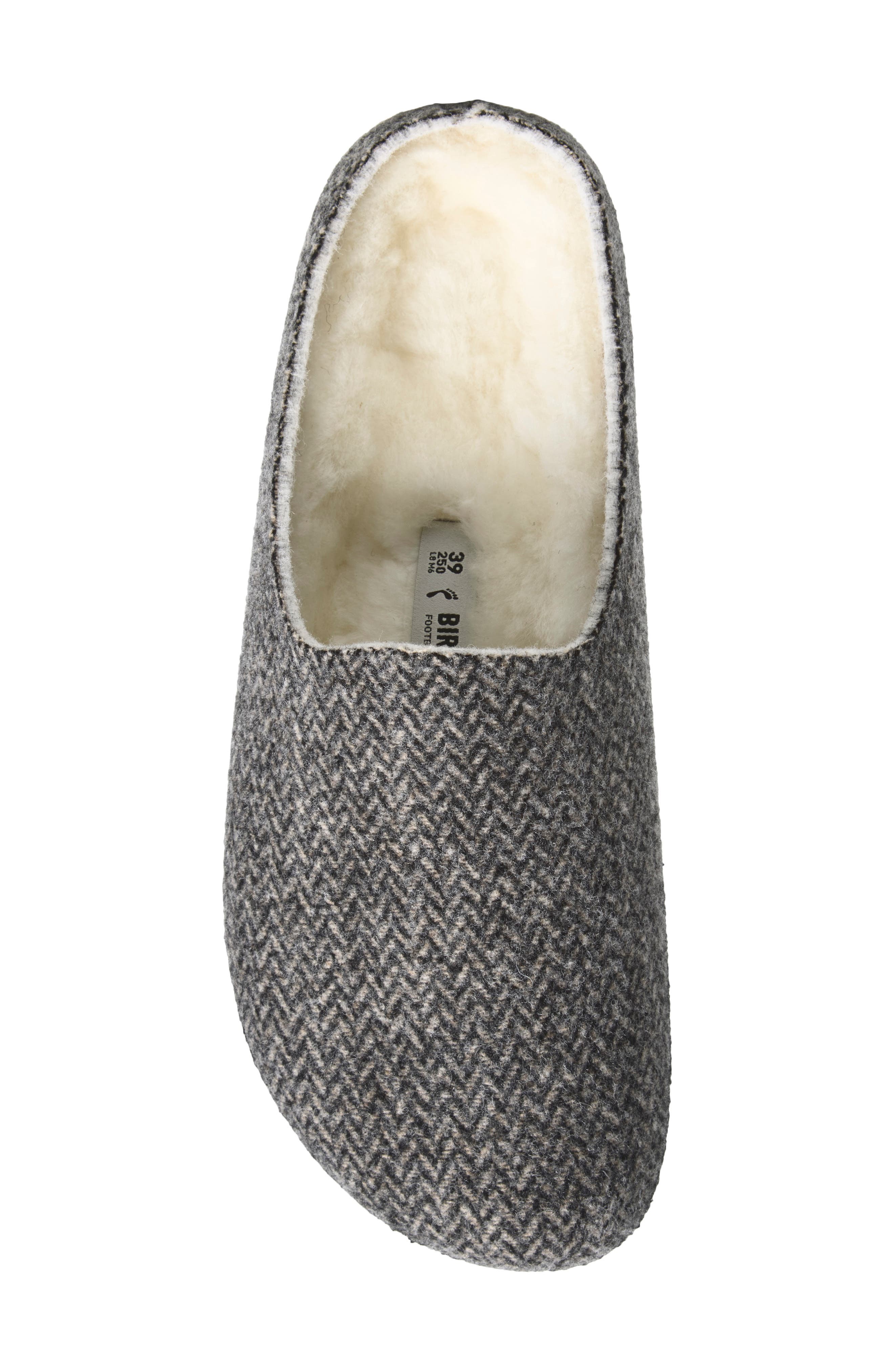 Amsterdam Genuine Shearling Slipper, Alternate, color, HERRINGBONE GRAY/ NATURAL
