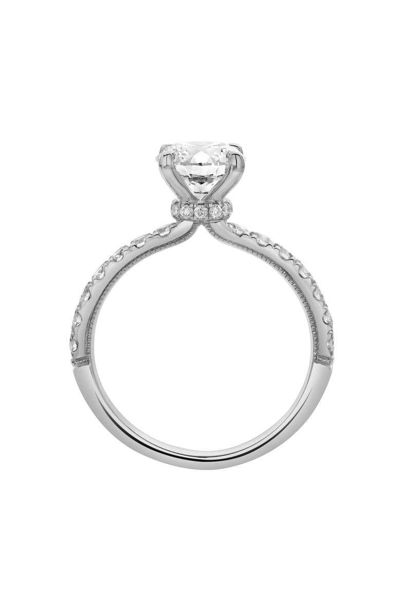 Aurielle 14K Gold Round Cut Hidden Halo Lab Grown Diamond Engagement Ring - 2 Ct, Alternate, color, 14K White Gold