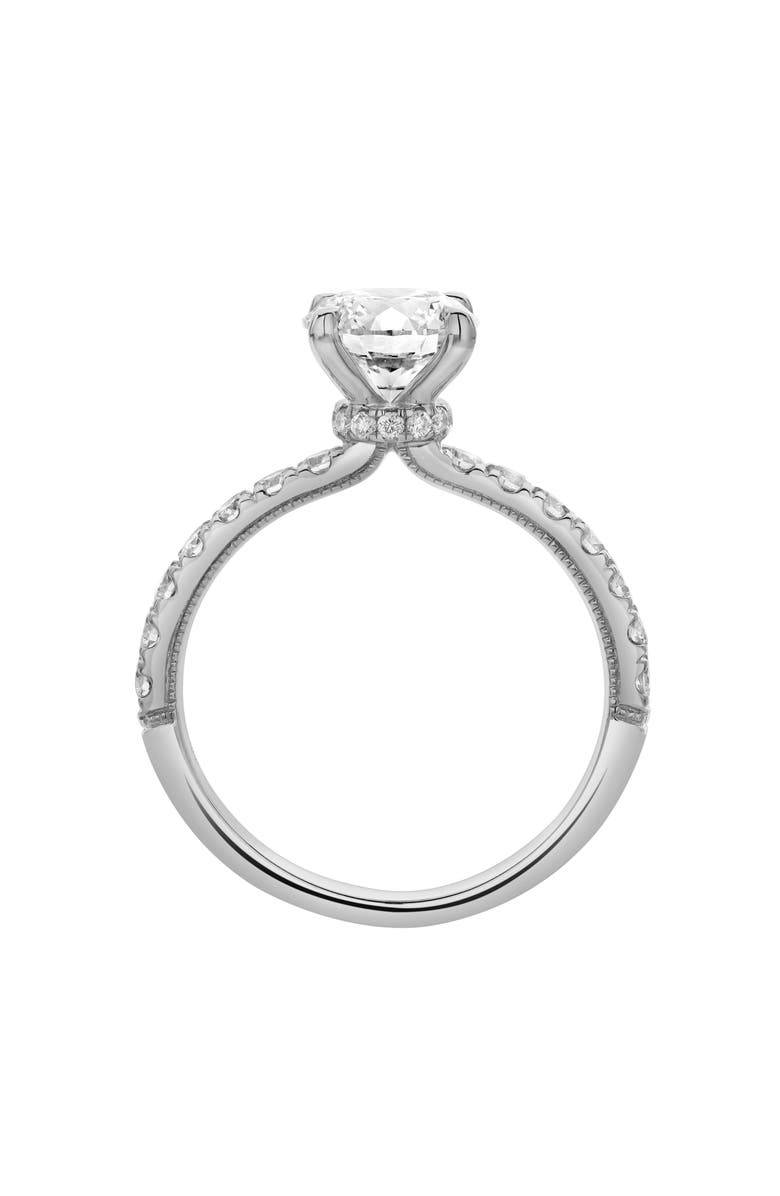 LuvMyJewelry Aurielle 14K Gold Round Cut Hidden Halo Lab Grown Diamond Engagement Ring - 2 Ct, Alternate, color, 14K White Gold