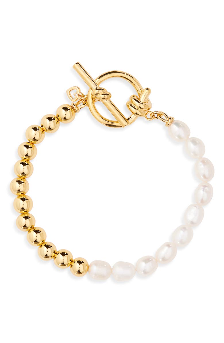 Kate Spade New York ropes & knots toggle bracelet, Main, color, Cream/ Gold.