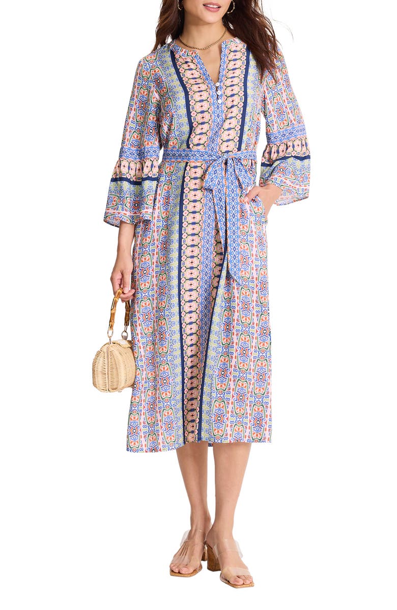 Tommy Bahama Mosaic Cove Mixed Print Dress, Main, color, Peach Blossom