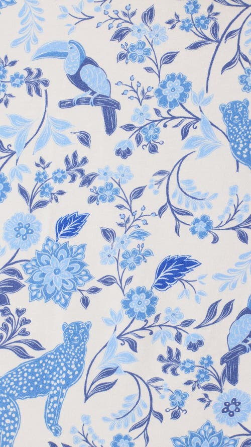 The Cat's Pajamas Pima Knit Cropped Pajama Set In Blue